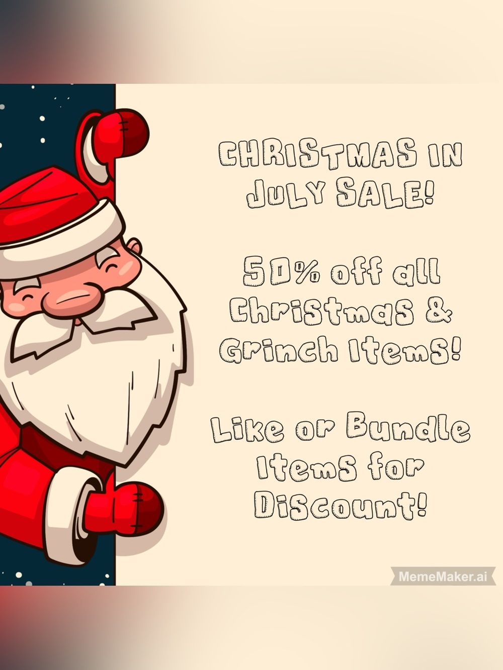 SALE ENDS 7/31!! Christmas in July Sale! 50% off all Christmas & Grinch Items!